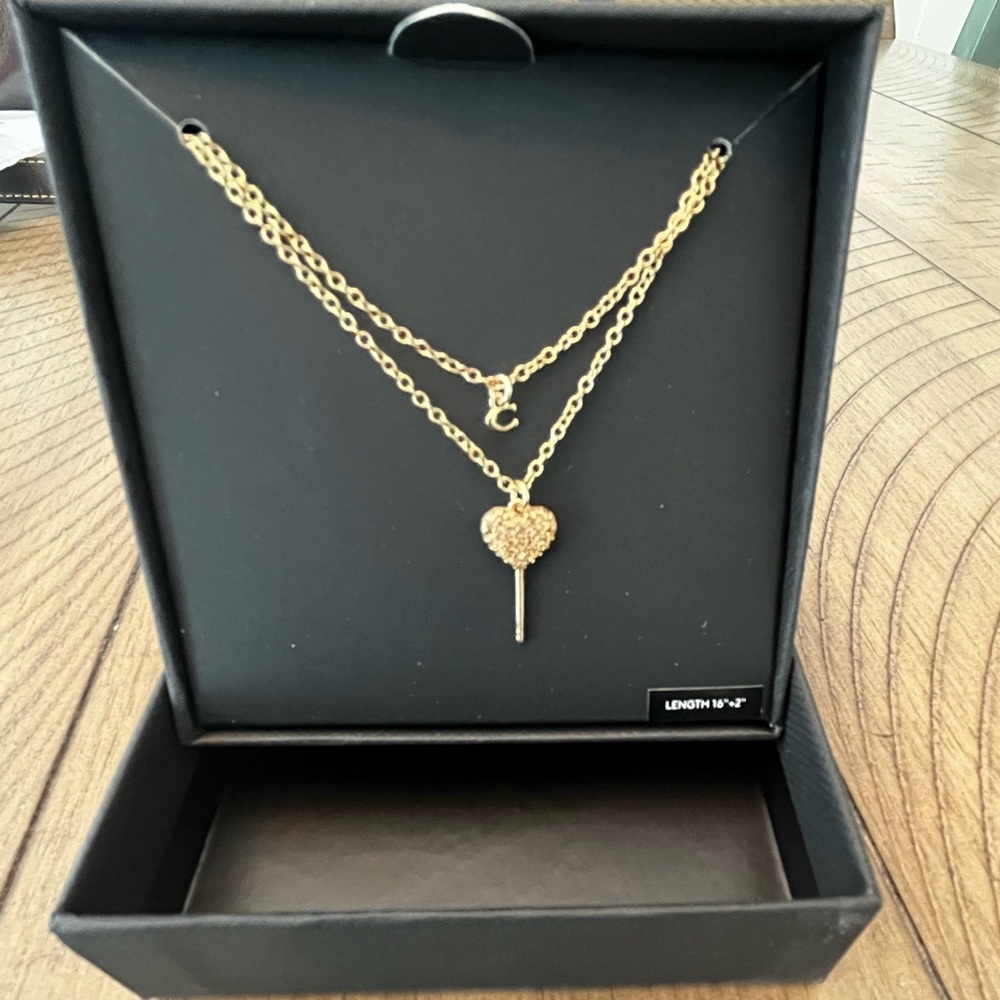 Coach Gold Heart Key Necklace